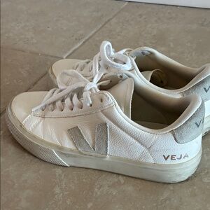 Veja White and Gray Casual Sneakers